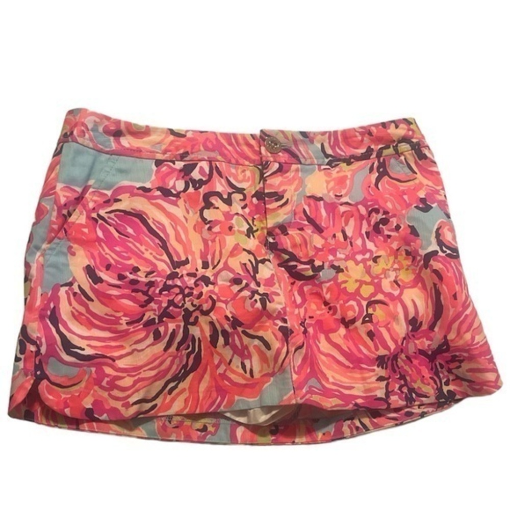 Lilly Pulitzer Pink Floral Mini Skirt